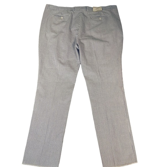 Vinci Blue Pinstripe Seersucker Suit Pants Style MSS-1 Size EU 56L/50W US 46-48W - Picture 4 of 12